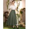 image:imageScarlet Darkness Maxi Long Skirt for Women Double Layered Renaissance SkirtsArmy Green