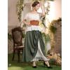 image:imageScarlet Darkness Maxi Long Skirt for Women Double Layered Renaissance SkirtsArmy Green