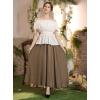 image:imageScarlet Darkness Maxi Long Skirt for Women Double Layered Renaissance SkirtsBrown