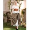 image:imageScarlet Darkness Maxi Long Skirt for Women Double Layered Renaissance SkirtsBrown