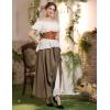 image:imageScarlet Darkness Maxi Long Skirt for Women Double Layered Renaissance SkirtsBrown