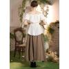 image:imageScarlet Darkness Maxi Long Skirt for Women Double Layered Renaissance SkirtsBrown