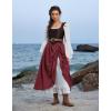 image:imageScarlet Darkness Maxi Long Skirt for Women Double Layered Renaissance SkirtsDark Red