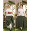 image:imageScarlet Darkness Maxi Long Skirt for Women Double Layered Renaissance SkirtsGarden Green