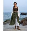 image:imageScarlet Darkness Maxi Long Skirt for Women Double Layered Renaissance SkirtsGarden Green