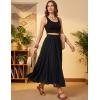 image:imageScarlet Darkness Maxi Skirt for Women Boho Lace Flowy Long Renaissance Skirts with PocketsBlack