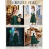 image:imageScarlet Darkness Maxi Skirt for Women Boho Lace Flowy Long Renaissance Skirts with PocketsDark Green