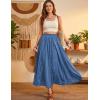 image:imageScarlet Darkness Maxi Skirt for Women Boho Lace Flowy Long Renaissance Skirts with PocketsGrey Blue