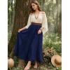 image:imageScarlet Darkness Maxi Skirt for Women Boho Lace Flowy Long Renaissance Skirts with PocketsNavy Blue