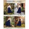 image:imageScarlet Darkness Maxi Skirt for Women Boho Lace Flowy Long Renaissance Skirts with PocketsNavy Blue