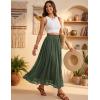 image:imageScarlet Darkness Maxi Skirt for Women Boho Lace Flowy Long Renaissance Skirts with PocketsOlive Green
