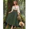 image:imageScarlet Darkness Maxi Skirt for Women Boho Lace Flowy Long Renaissance Skirts with PocketsOlive Green