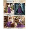 image:imageScarlet Darkness Maxi Skirt for Women Boho Lace Flowy Long Renaissance Skirts with PocketsPurple
