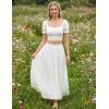 image:imageScarlet Darkness Maxi Skirt for Women Boho Lace Flowy Long Renaissance Skirts with PocketsWhite