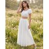 image:imageScarlet Darkness Maxi Skirt for Women Boho Lace Flowy Long Renaissance Skirts with PocketsWhite