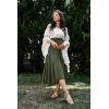 image:imageScarlet Darkness Maxi Skirts for Women High Waist Renaissance Skirt Long Skirt with PocketsArmy Green