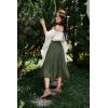 image:imageScarlet Darkness Maxi Skirts for Women High Waist Renaissance Skirt Long Skirt with PocketsArmy Green