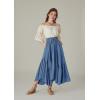 image:imageScarlet Darkness Maxi Skirts for Women High Waist Renaissance Skirt Long Skirt with PocketsBlue