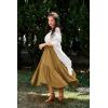 image:imageScarlet Darkness Maxi Skirts for Women High Waist Renaissance Skirt Long Skirt with PocketsDeep Yellow