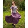 image:imageScarlet Darkness Maxi Skirts for Women High Waist Renaissance Skirt Long Skirt with PocketsGray Purple