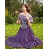 image:imageScarlet Darkness Maxi Skirts for Women High Waist Renaissance Skirt Long Skirt with PocketsGray Purple