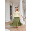 image:imageScarlet Darkness Maxi Skirts for Women High Waist Renaissance Skirt Long Skirt with PocketsGrey Green