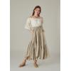image:imageScarlet Darkness Maxi Skirts for Women High Waist Renaissance Skirt Long Skirt with PocketsKhaki