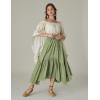 image:imageScarlet Darkness Maxi Skirts for Women High Waist Renaissance Skirt Long Skirt with PocketsLight Olive Green
