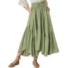image:imageScarlet Darkness Maxi Skirts for Women High Waist Renaissance Skirt Long Skirt with PocketsLight Olive Green