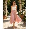 image:imageScarlet Darkness Maxi Skirts for Women High Waist Renaissance Skirt Long Skirt with PocketsLight Pink