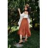 image:imageScarlet Darkness Maxi Skirts for Women High Waist Renaissance Skirt Long Skirt with PocketsOrange