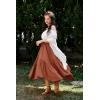 image:imageScarlet Darkness Maxi Skirts for Women High Waist Renaissance Skirt Long Skirt with PocketsOrange