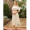 image:imageScarlet Darkness Maxi Skirts for Women High Waist Renaissance Skirt Long Skirt with PocketsOyster White