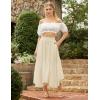 image:imageScarlet Darkness Maxi Skirts for Women High Waist Renaissance Skirt Long Skirt with PocketsOyster White