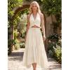 image:imageScarlet Darkness Maxi Skirts for Women High Waist Renaissance Skirt Long Skirt with PocketsOyster White