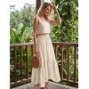 image:imageScarlet Darkness Maxi Skirts for Women High Waist Renaissance Skirt Long Skirt with PocketsOyster White
