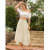 image:imageScarlet Darkness Maxi Skirts for Women High Waist Renaissance Skirt Long Skirt with PocketsOyster White