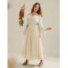 image:imageScarlet Darkness Maxi Skirts for Women Long Flowy Boho Renaissance Skirt with PocketsApricot