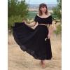 image:imageScarlet Darkness Maxi Skirts for Women Long Flowy Boho Renaissance Skirt with PocketsBlack