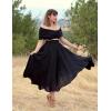 image:imageScarlet Darkness Maxi Skirts for Women Long Flowy Boho Renaissance Skirt with PocketsBlack