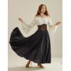 image:imageScarlet Darkness Maxi Skirts for Women Long Flowy Boho Renaissance Skirt with PocketsBlack