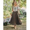 image:imageScarlet Darkness Maxi Skirts for Women Long Flowy Boho Renaissance Skirt with PocketsBrown