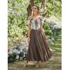 image:imageScarlet Darkness Maxi Skirts for Women Long Flowy Boho Renaissance Skirt with PocketsBrown