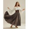 image:imageScarlet Darkness Maxi Skirts for Women Long Flowy Boho Renaissance Skirt with PocketsBrown