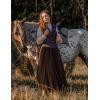 image:imageScarlet Darkness Maxi Skirts for Women Long Flowy Boho Renaissance Skirt with PocketsBrown