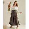image:imageScarlet Darkness Maxi Skirts for Women Long Flowy Boho Renaissance Skirt with PocketsBrown