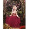 image:imageScarlet Darkness Maxi Skirts for Women Long Flowy Boho Renaissance Skirt with PocketsBurgundy