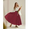 image:imageScarlet Darkness Maxi Skirts for Women Long Flowy Boho Renaissance Skirt with PocketsBurgundy