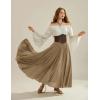image:imageScarlet Darkness Maxi Skirts for Women Long Flowy Boho Renaissance Skirt with PocketsCamel