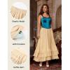 image:imageScarlet Darkness Maxi Skirts for Women Long Renaissance Skirt Flowy Ruffle Tiered SkirtApricot